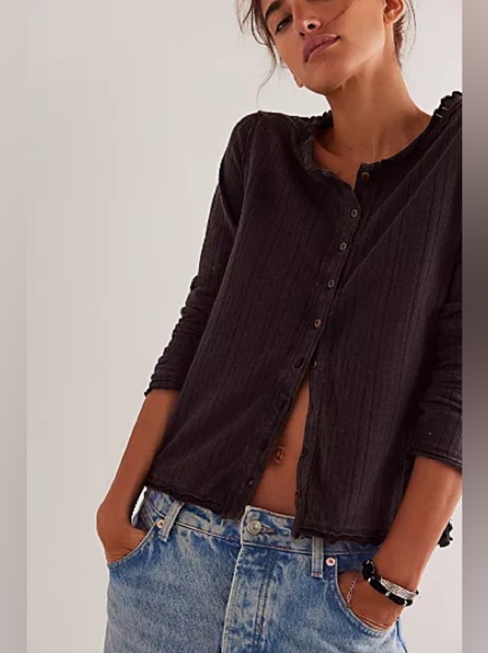 NWT We The Free Penny Pointelle Cardigan Women's size XL